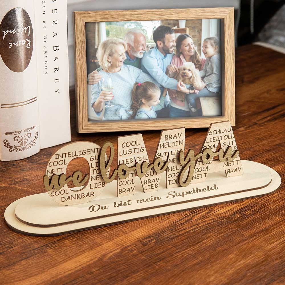 Personalized Signs Wooden Fathers Day Gift, Laser Engraved Wood Decor, Mother's Day Gift/present Birthday for DAD/MAN/PAPA/OPA/MAMA/OMA