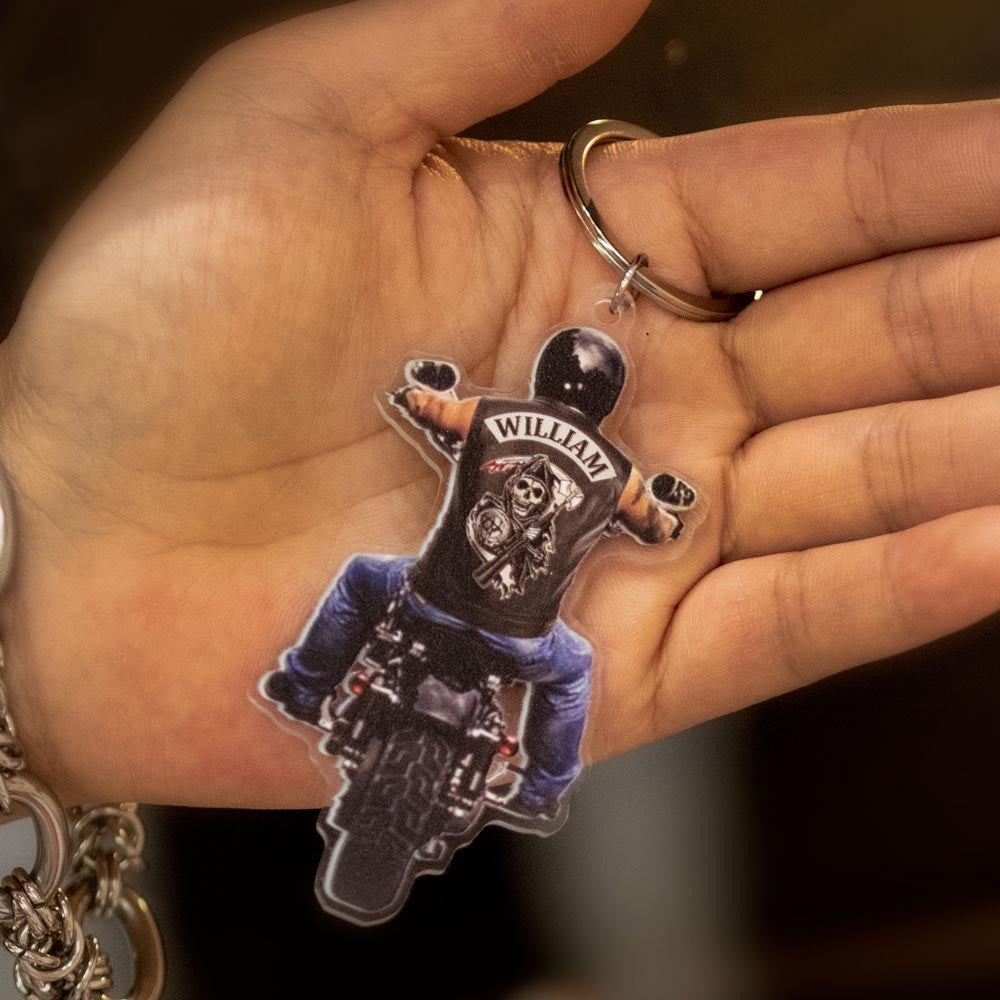 Personalized Biker VR2 Acrylic Keychain