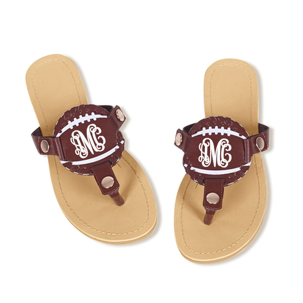 Personalized Baseball/Softball/Football Flip Flops, Softball Sandals with Name/Number, Gift for Baseball/Softball/Football Player or Baseball Mom