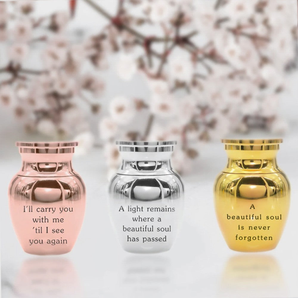 Custom Mini Urn for Human Ashes with Photo & Message, Personalized Photo Cremation Jewelry Keepsake, Memorial Gift