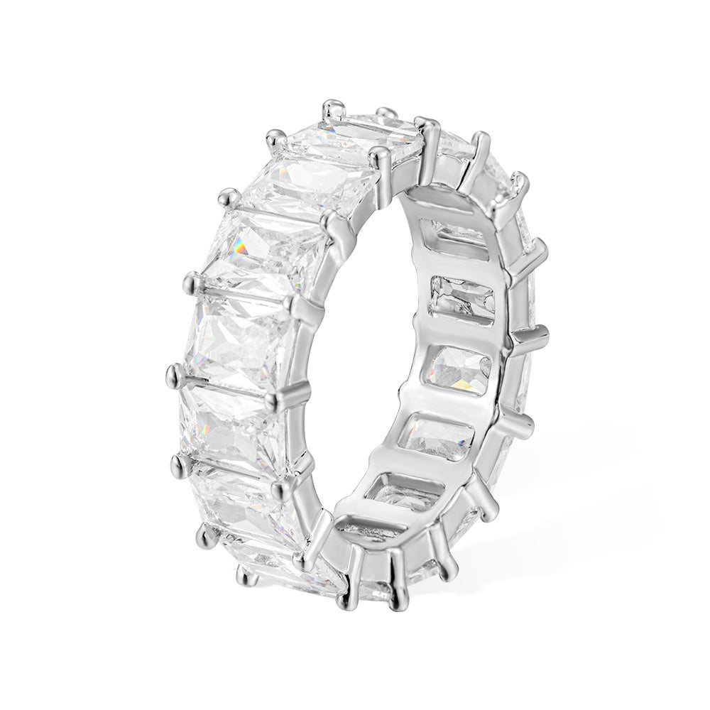 Cubic Zirconia Baguette Eternity Ring