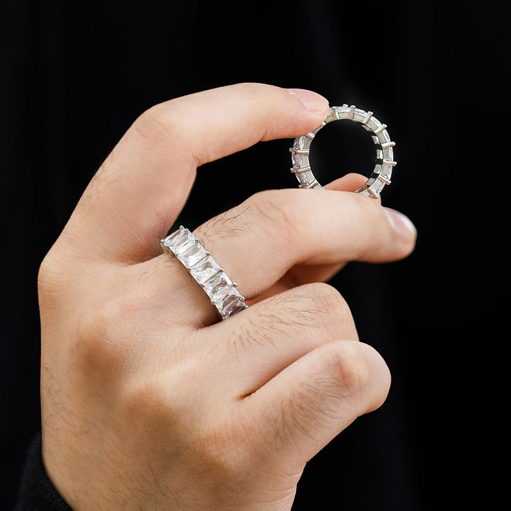 Cubic Zirconia Baguette Eternity Ring