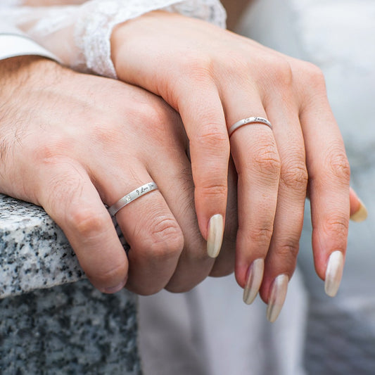 Personalized Couples Rings Sterling Silver