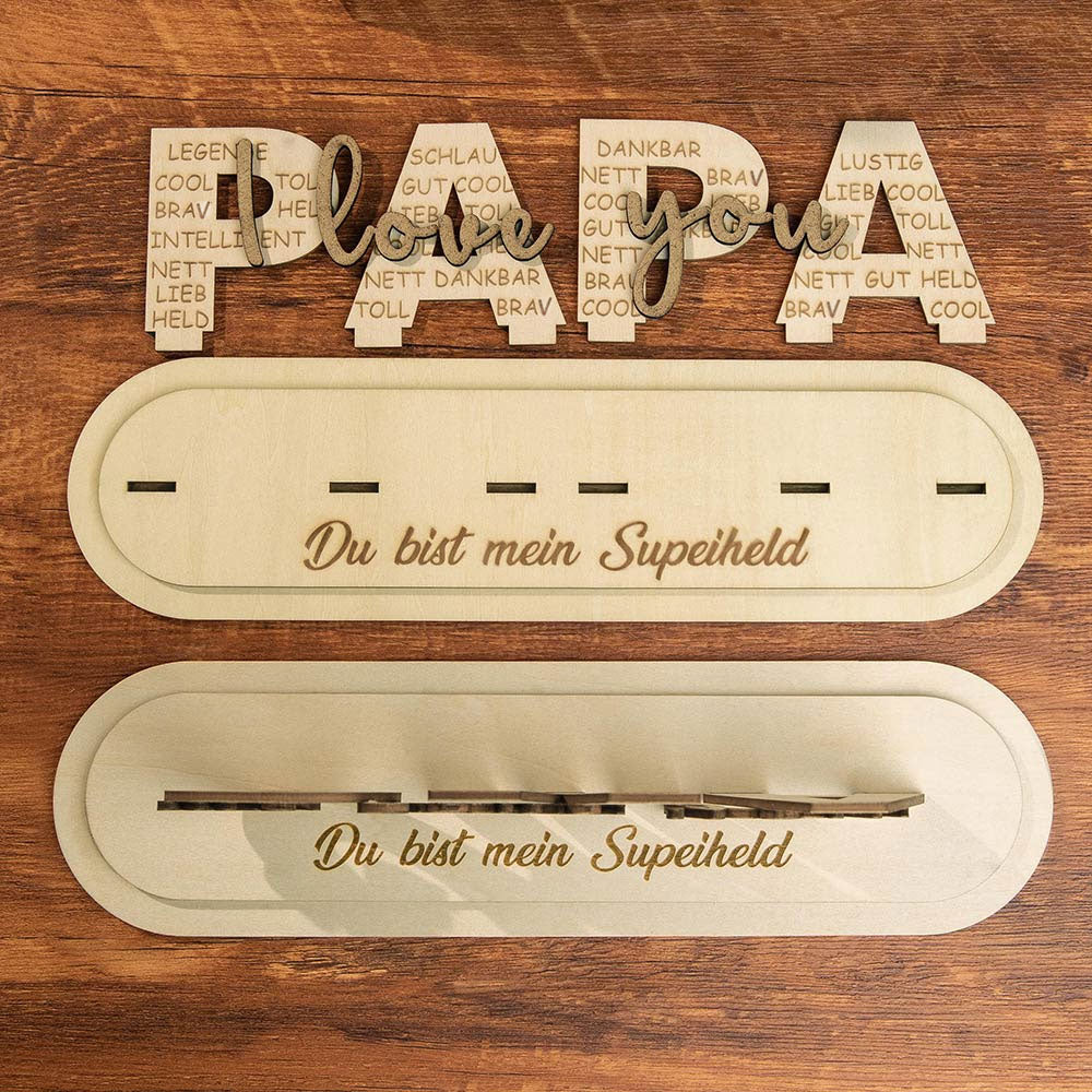 Personalized Signs Wooden Fathers Day Gift, Laser Engraved Wood Decor, Mother's Day Gift/present Birthday for DAD/MAN/PAPA/OPA/MAMA/OMA