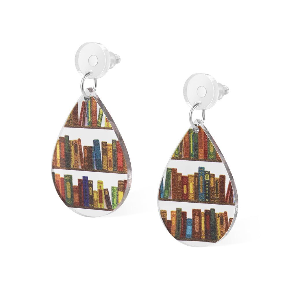 Book Nook Earrings, Librarian Book Lover Earrings, Modern Statement Earrings, Birthday/Graduation/Appreciation Gift for Lover/Best Friend/Teacher