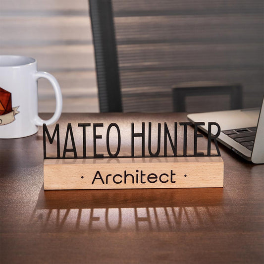 Customized Desk Name Plate, Nameplate for desk, Wood Desk Nameplate, Office Desk Sign, Gift for Office Staff