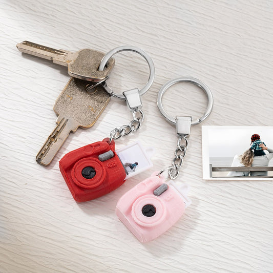 Custom Mini Camera Keychain with Picture, Pull out Photo Retro Camera Keychain, Memorial/Graduation Gift for Family/Friends/Camera Lover