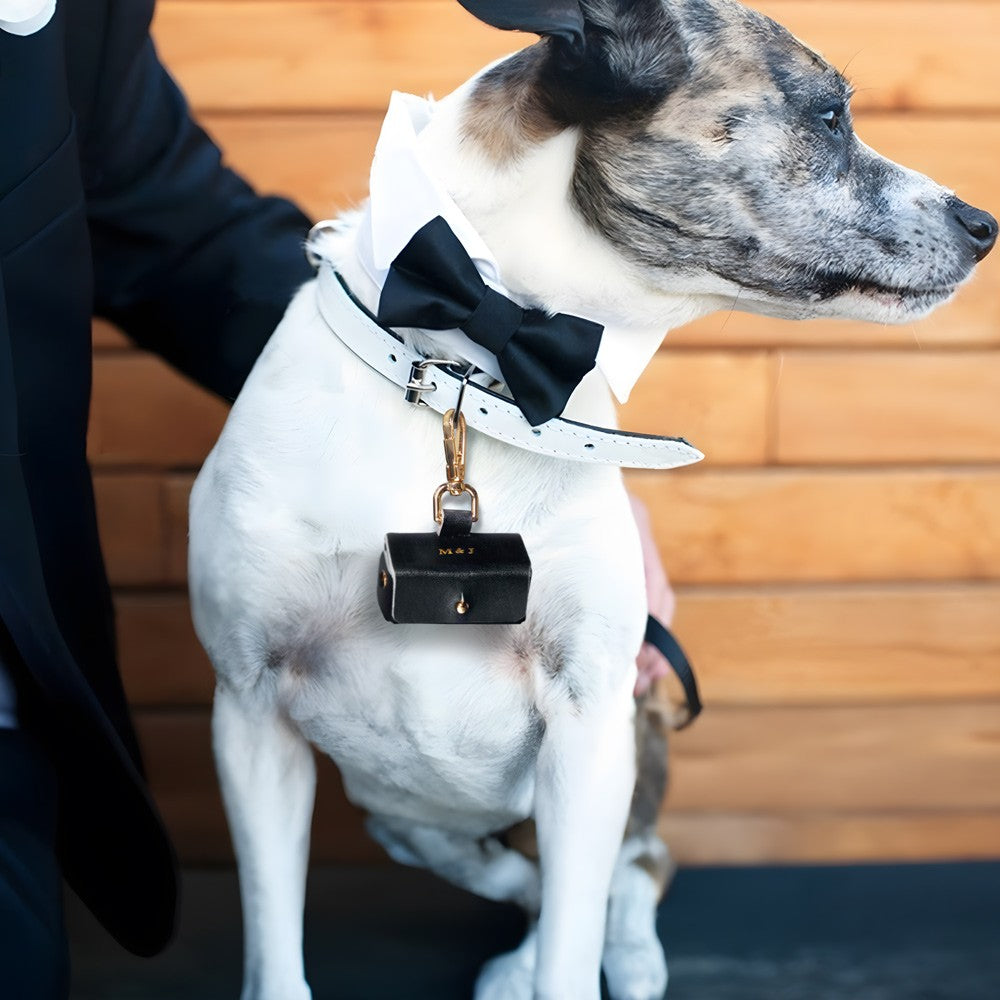 Custom Initial Wedding Ring Bearer Pouch for Dogs, Wedding Ring Box for Dog Collars, Wedding Ring Holder for Pet, Wedding Gift for Newlyweds/Couple (NOT Advisable to List on Etsy)