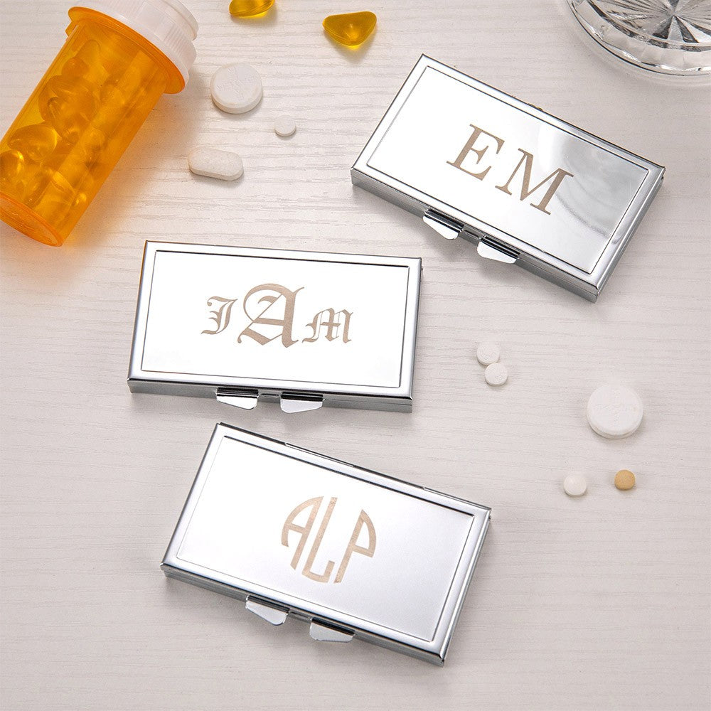 Personalized Monogram Pill Box, Lettered 7 Day Pill Box, Monogram Pill Organizer, Small Pill Case Holder, Gift for Family/Mother/Grandma/Grandfather