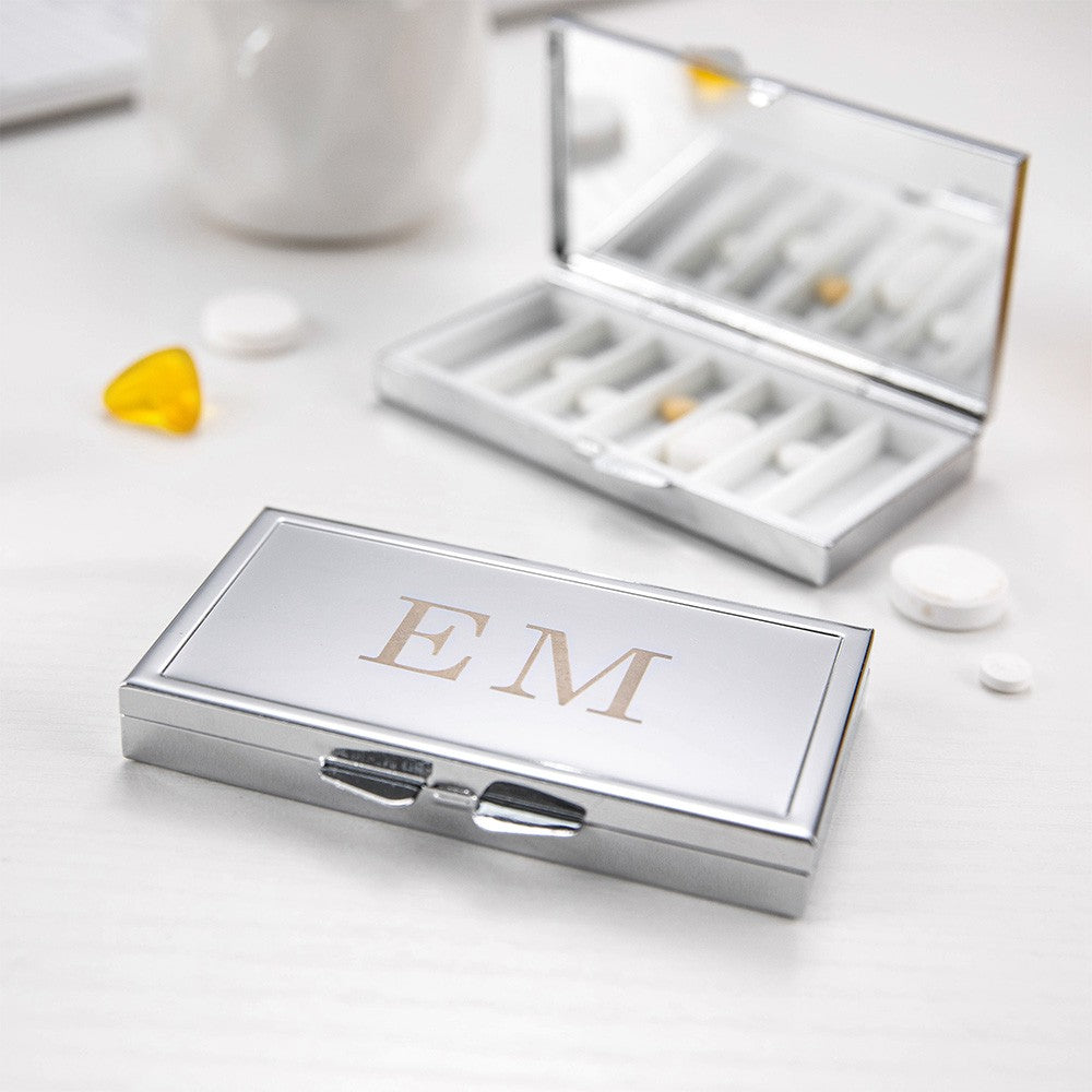 Personalized Monogram Pill Box, Lettered 7 Day Pill Box, Monogram Pill Organizer, Small Pill Case Holder, Gift for Family/Mother/Grandma/Grandfather