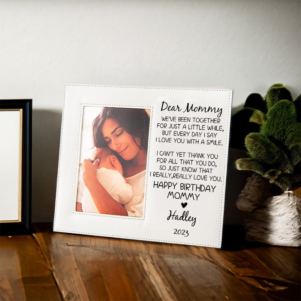 With picture/Personalized First Mother's Day Gift, Engraved Natural Wood Picture Frame,1st Mother's Day Gift from Baby, New Mom Gifts, Gift for Birthday/Christmas