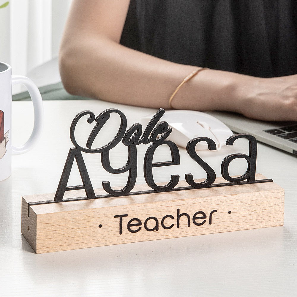 Personalized Name Sign, Teachers' Name Signs, Wooden Desk Nameplates, Teacher Appreciation Gifts, Office Gifts, Professional Gifts for Principal/Staff