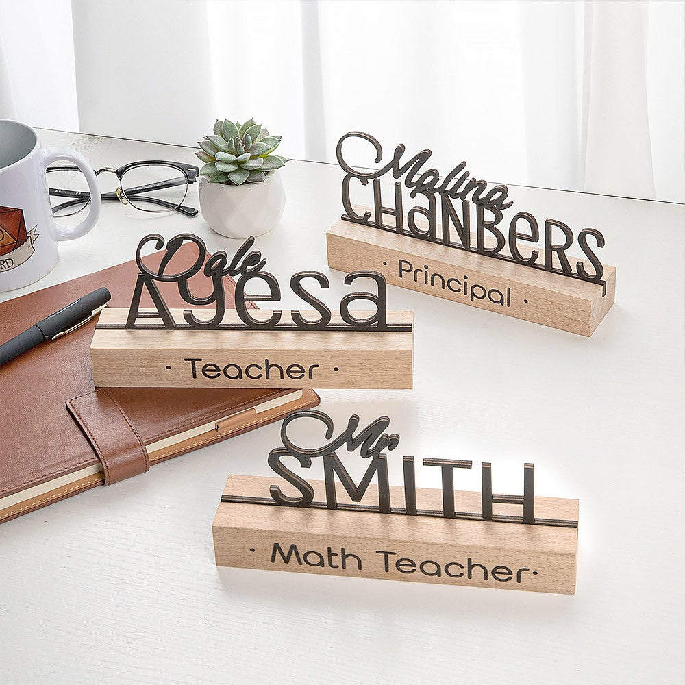 Personalized Name Sign, Teachers' Name Signs, Wooden Desk Nameplates, Teacher Appreciation Gifts, Office Gifts, Professional Gifts for Principal/Staff