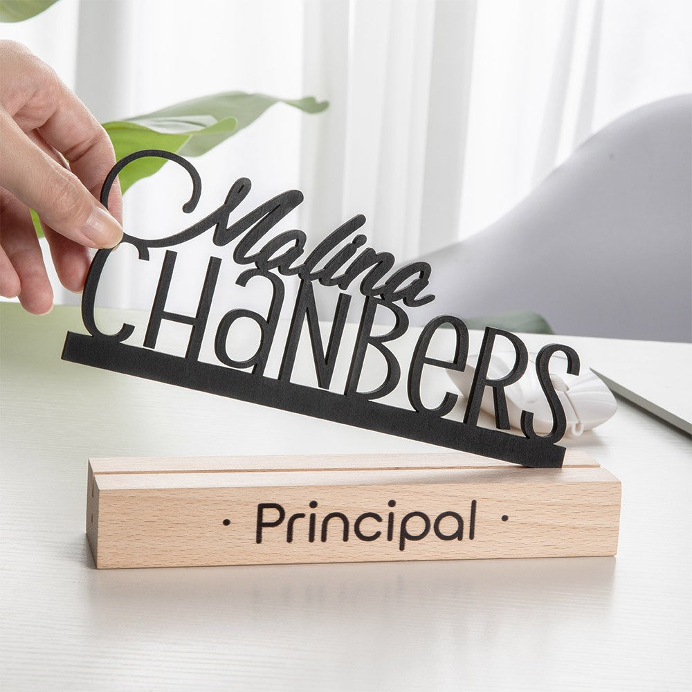 Personalized Name Sign, Teachers' Name Signs, Wooden Desk Nameplates, Teacher Appreciation Gifts, Office Gifts, Professional Gifts for Principal/Staff