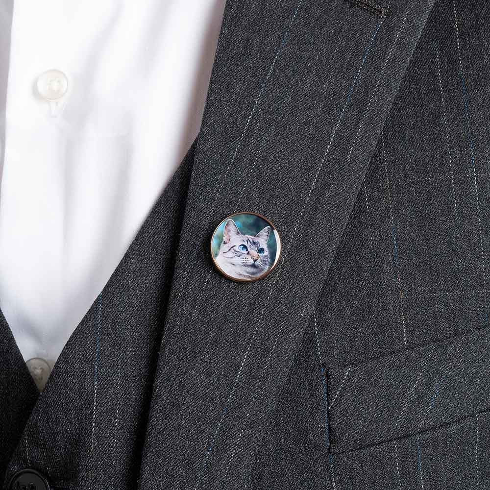 Custom Photo Lapel Pin, Memorial Boutonniere Pin for Men Suit, Personalized Wedding Day Gift for Him, Groom Gift, Custom Button Pins Design Your Own