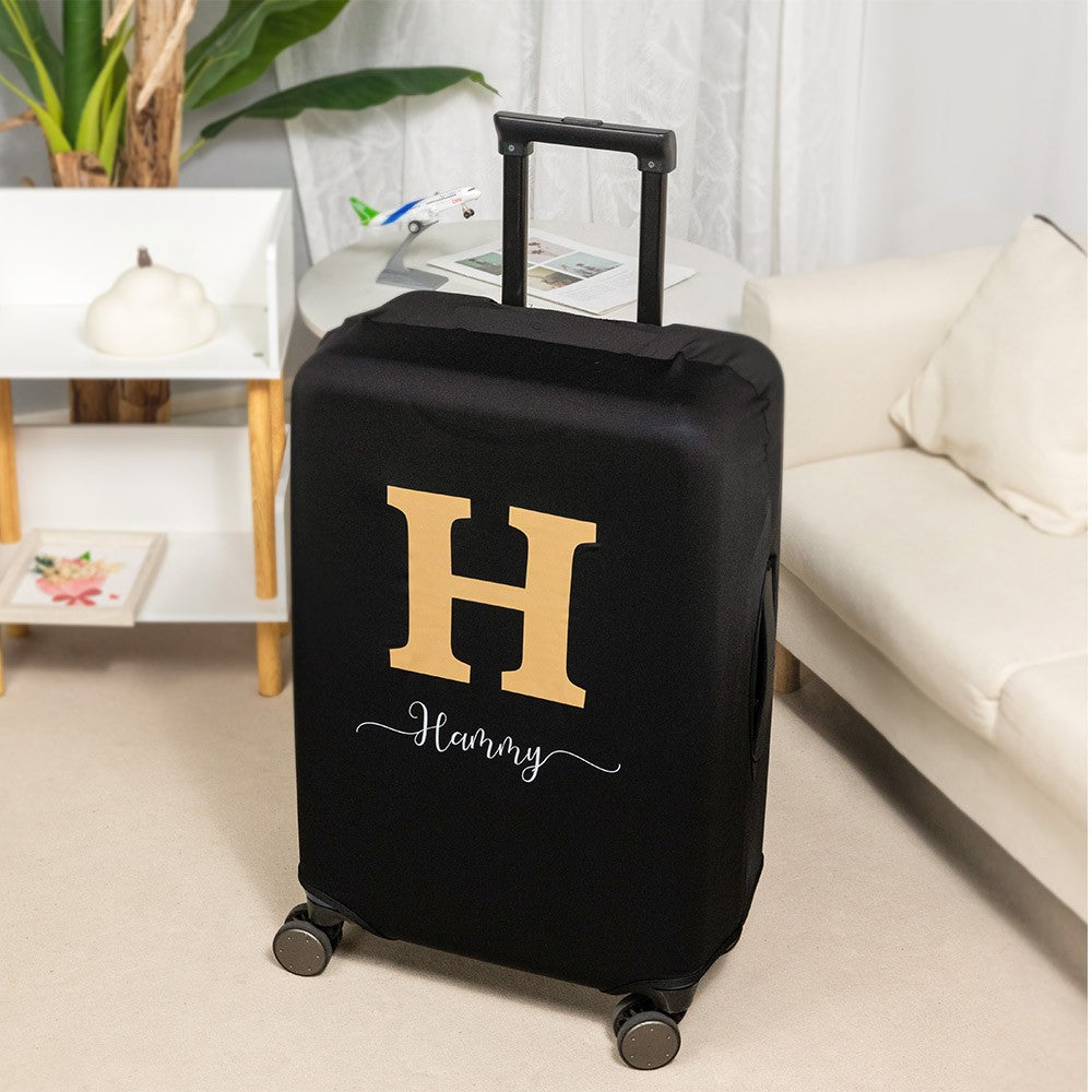 Personalized Name Luggage Cover, Custom Thick Elastic Cover, Luggage Protective Cover, Travel Accessories, Gift for Traveler/Couple/Family