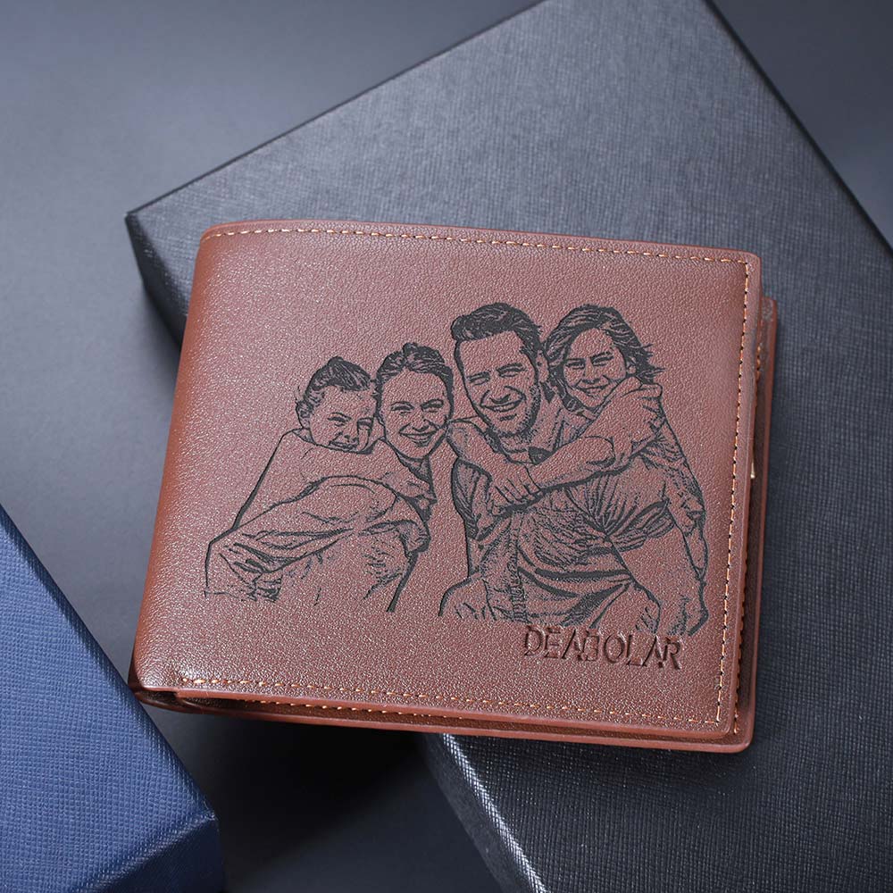 Personalized Photo Leather Card Hold Wallet for Men