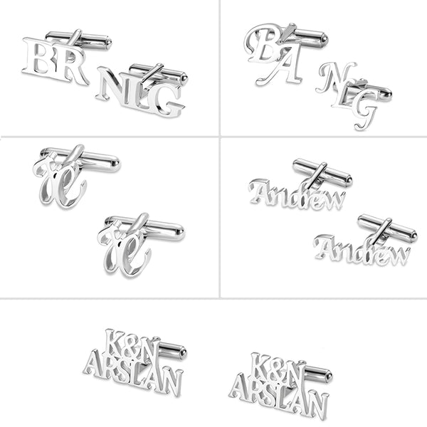 Personalized Letter Name Cufflinks Stainless Steel