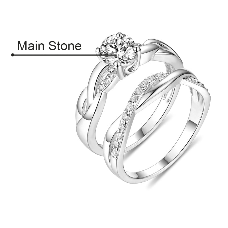 Customized Infinity Love Promise Ring Set