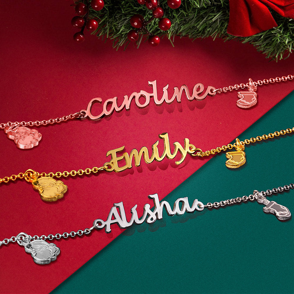 Personalized Christmas Name Bracelet