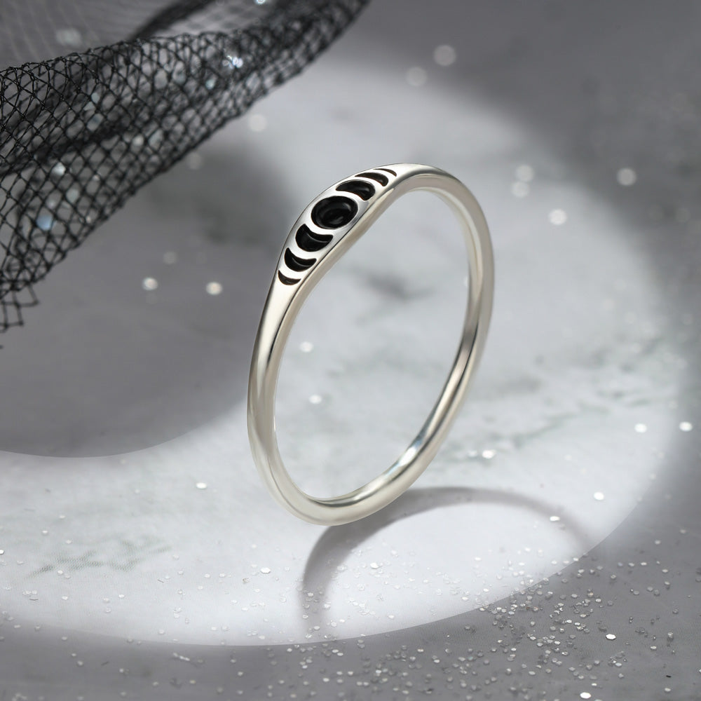 Moon Phase Ring Silver