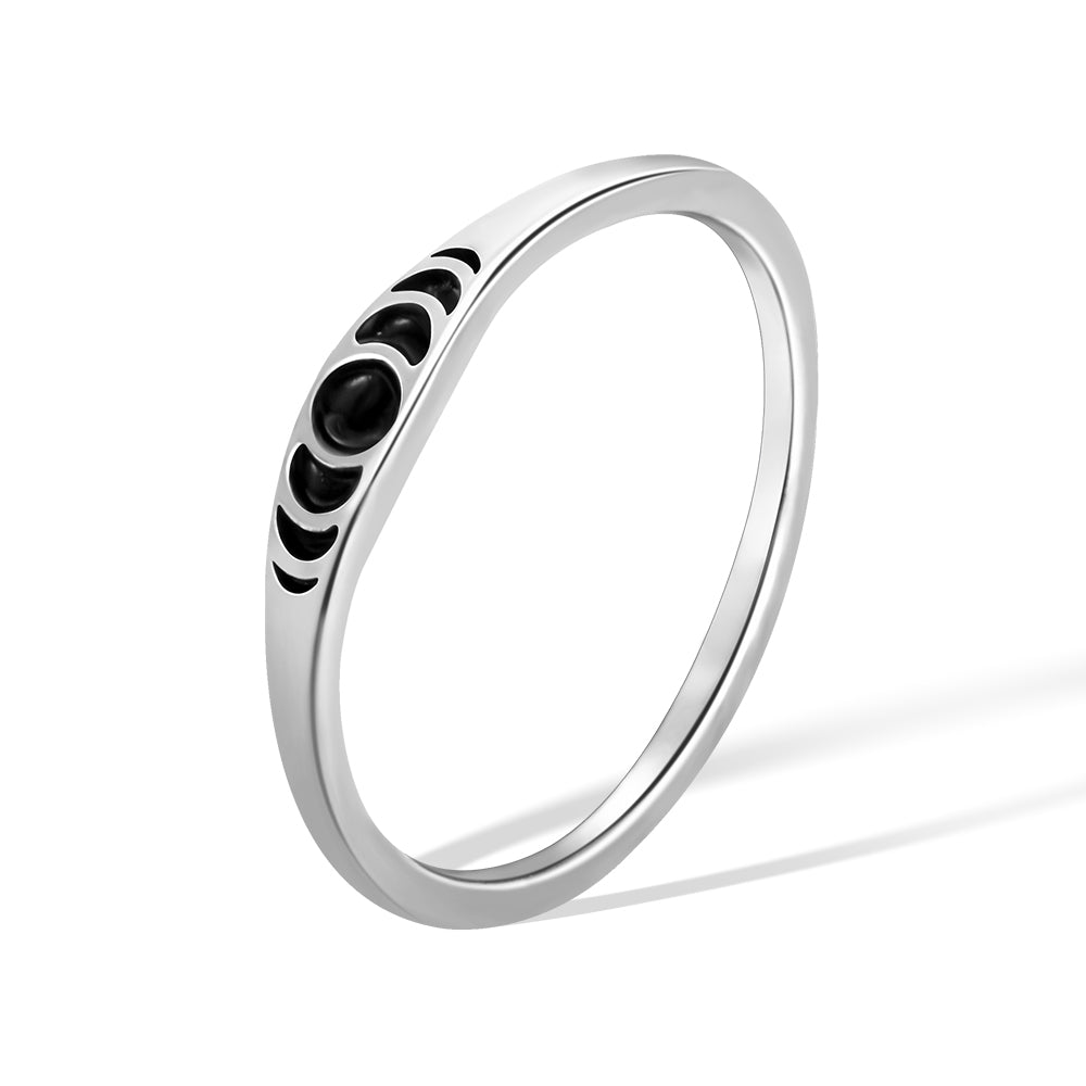 Moon Phase Ring Silver