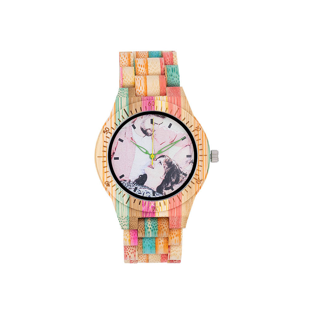 Engravable Bamboo Photo Watch Wax Painting