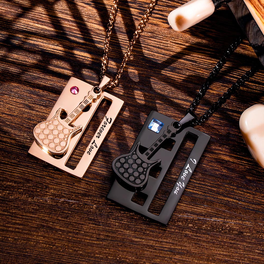 Personalized Musical Instruments Necklaces Set of 2