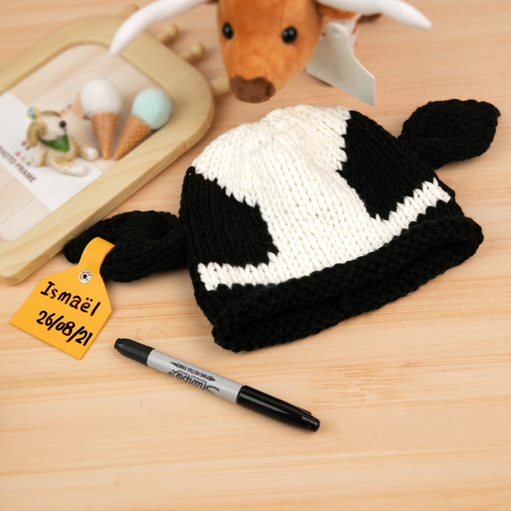 Custom Baby Cow Pattern Wool Hat