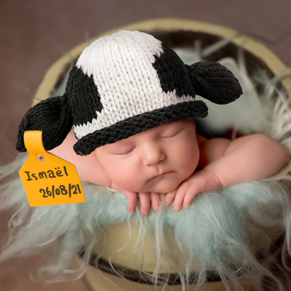 Custom Baby Cow Pattern Wool Hat