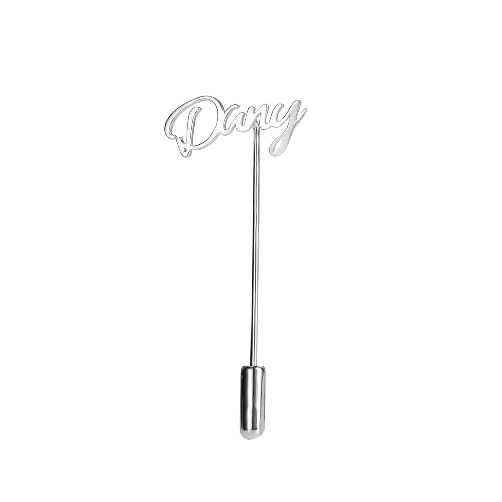 Personalized Lettering Lapel Pin Stainless Steel