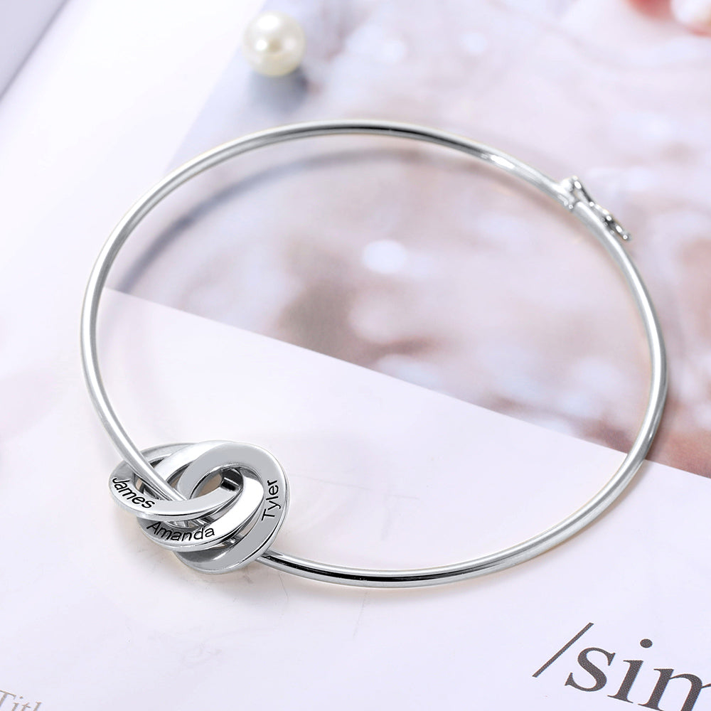 Personalized Russian Ring Bangle Bracelet Sterling Silver