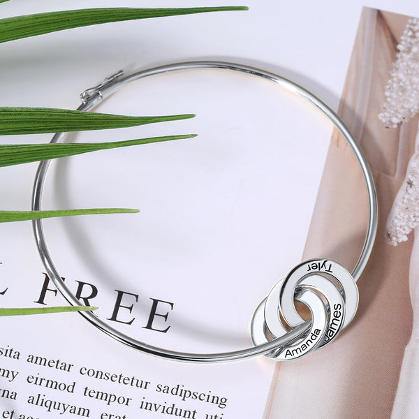 Personalized Russian Ring Bangle Bracelet Sterling Silver