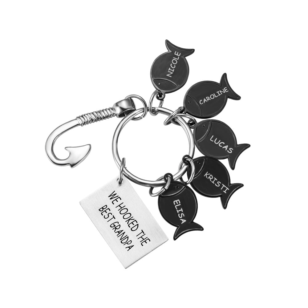 Personalized Fishing Keychain Stainless Steel