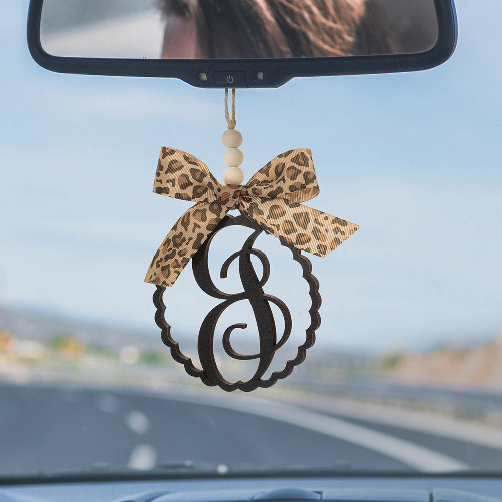 Beaded Custom Monogram Car Mirror Charm Gift for Her