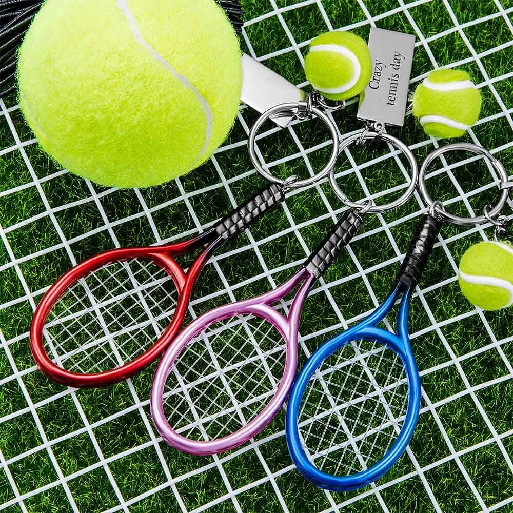 Personalized Engraved Tennis Keychain