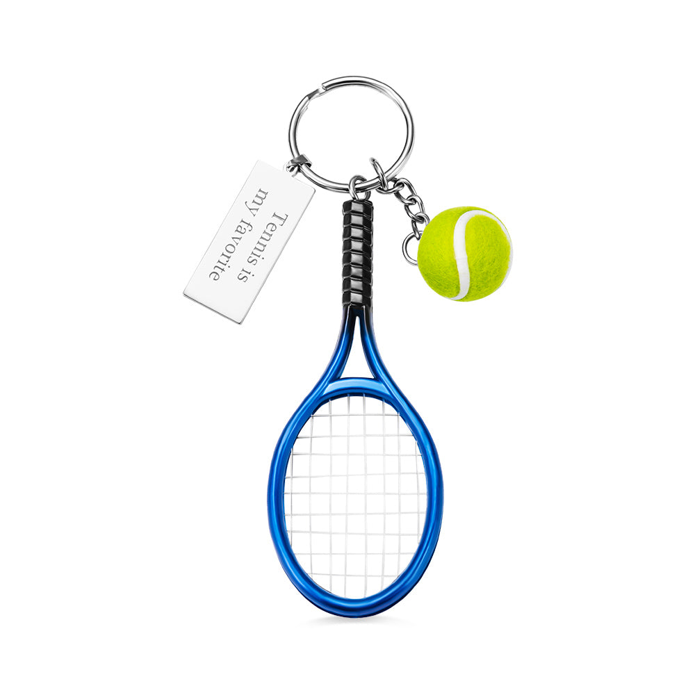 Personalized Engraved Tennis Keychain