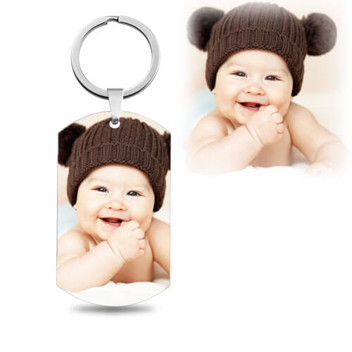 Custom Baby's Photo Keychain Stainless Steel