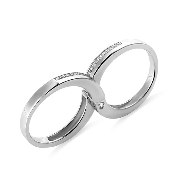 Engraved Combination Infinity Design Ring For Couples