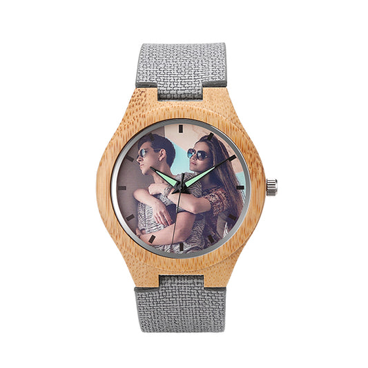 Personalized Photo Bamboo Wooden Watch