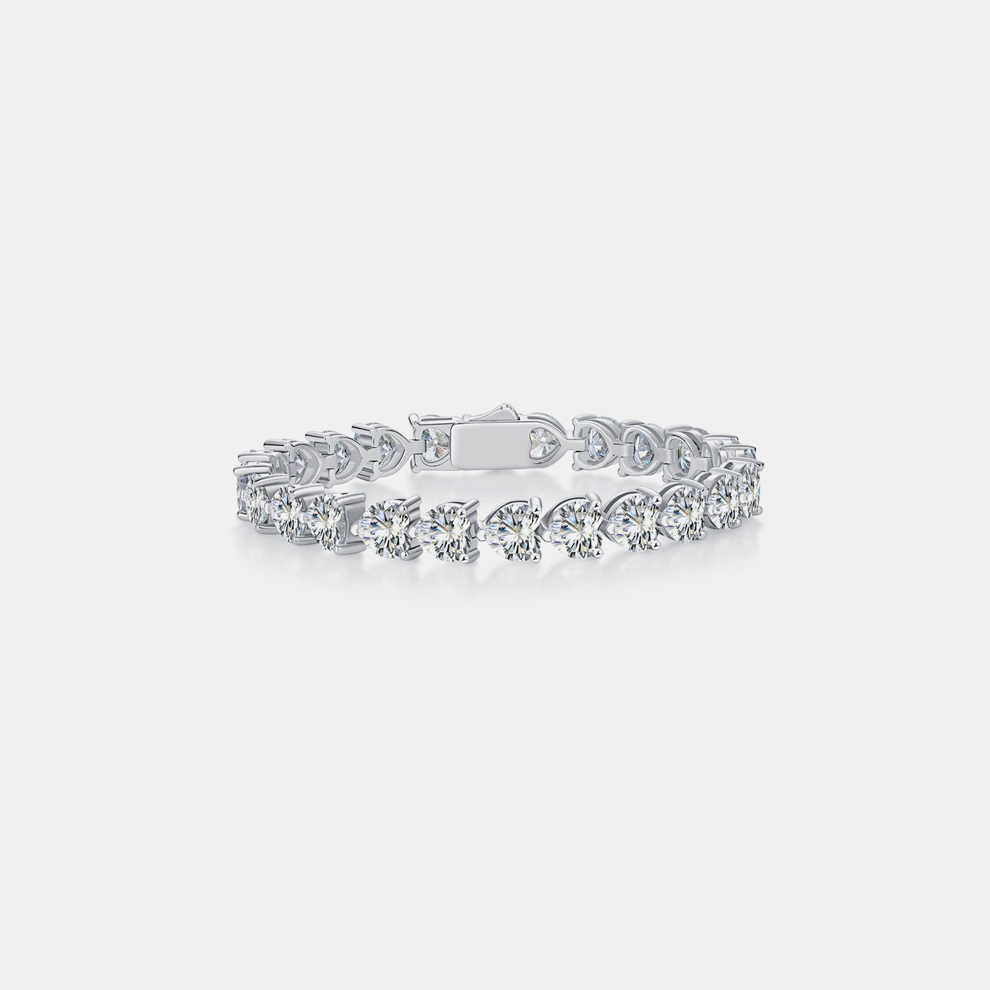 24 Carat Moissanite 925 Sterling Silver Heart Bracelet