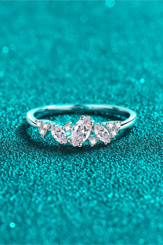 Adored Moissanite Rhodium-Plated Ring